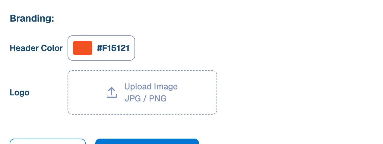 Minutes customization controls for company logo and header color