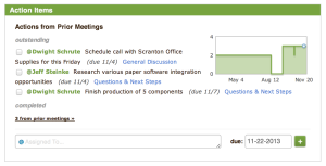 track tasks across recurring meetings